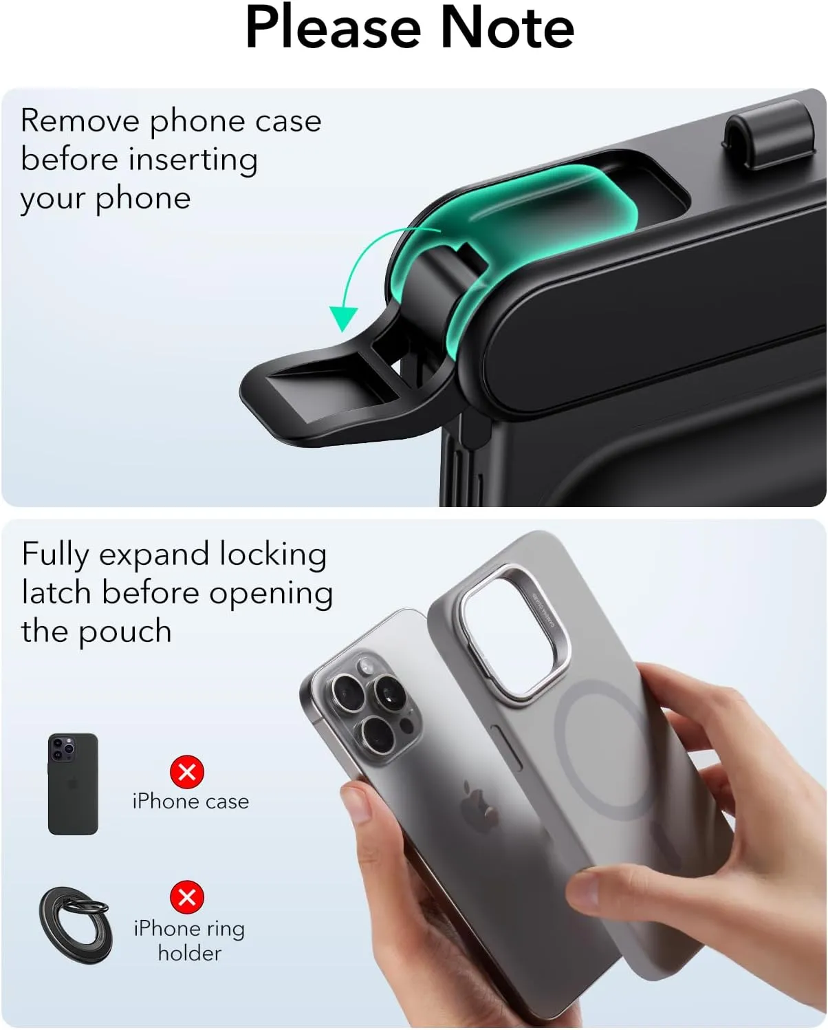 ESR Waterproof Phone Pouch for iPhone 15 Pro / 14 Pro / 13 Pro, Underwater Touch Sensitivity, IPX8 Floating Waterproof Cellphone Case with Lanyard, Dry Bag for Snorkeling, Black