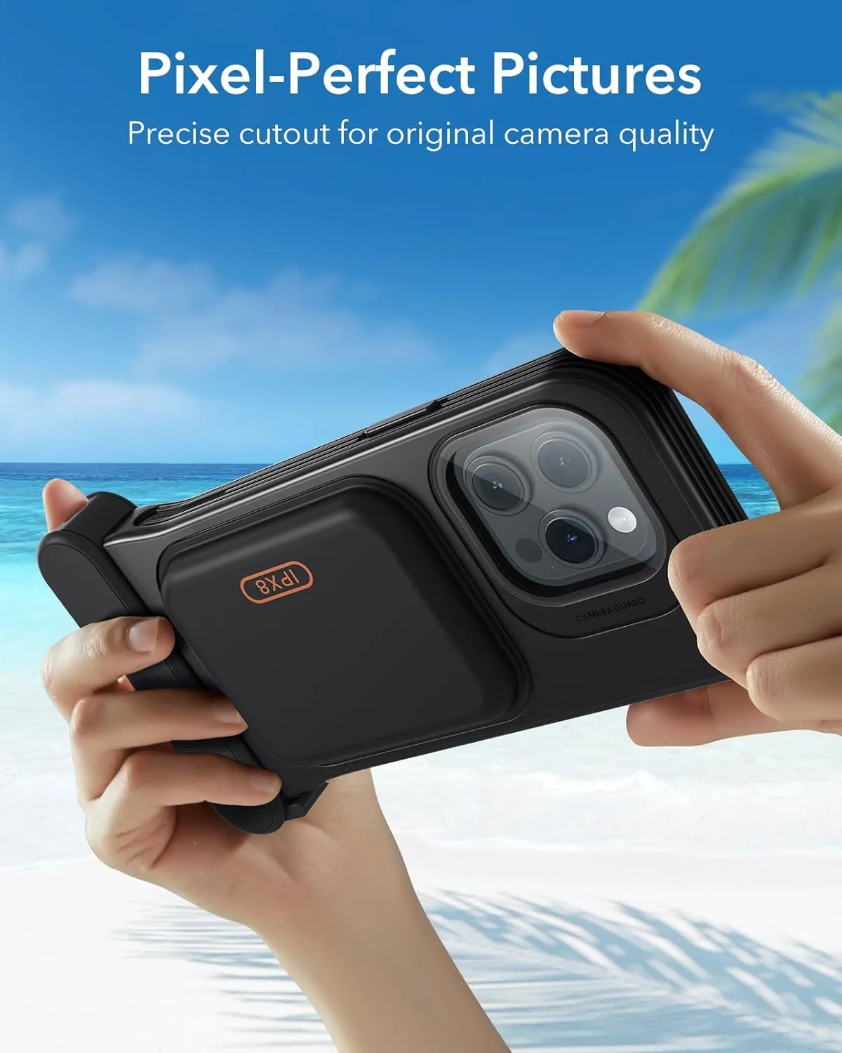 ESR Waterproof Phone Pouch for iPhone 15 Pro / 14 Pro / 13 Pro, Underwater Touch Sensitivity, IPX8 Floating Waterproof Cellphone Case with Lanyard, Dry Bag for Snorkeling, Black
