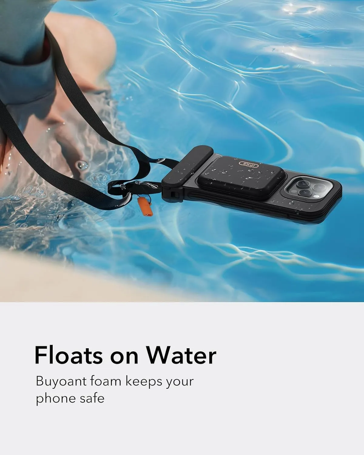 ESR Waterproof Phone Pouch for iPhone 15 Pro / 14 Pro / 13 Pro, Underwater Touch Sensitivity, IPX8 Floating Waterproof Cellphone Case with Lanyard, Dry Bag for Snorkeling, Black