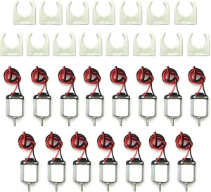 EUDAX 15 Pcs Rectangular DC Motor Mini Electric Motor 1.5-3V 24000RPM with 9.8" Lead Wires with Motor Mounting Bracket Holder for DIY Toys
