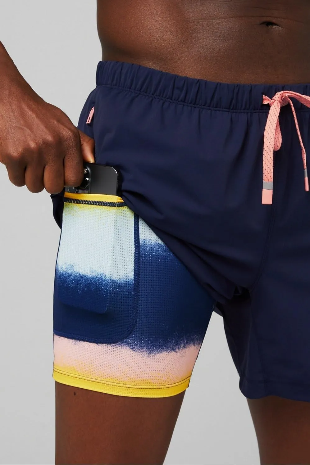 Fabletics Men's The One Short (Lined), Training, Swimming, Lightweight, Quick-Dry, Zip Pocket, Stretch Woven