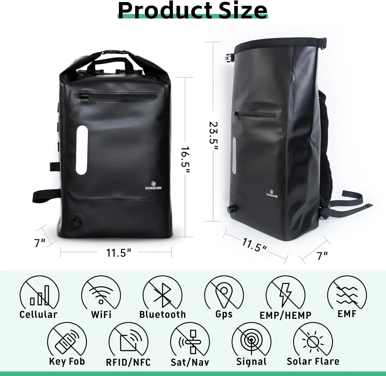 Faraday Bags Dry Bag - Black 30L Waterproof EMP Protection Backpack, RFID Signal Blocking Shield Faraday Dry Bag For Electronic Products Security, Protect Data Devices From Hacking, Tracking
