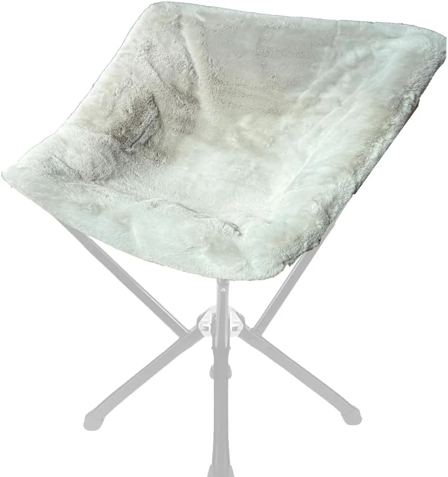 Faux Sheepskin Fluffy Shag Fur Camping Chair Cover (Washable) for Most Outdoor Compact Backpacking Folding Chair