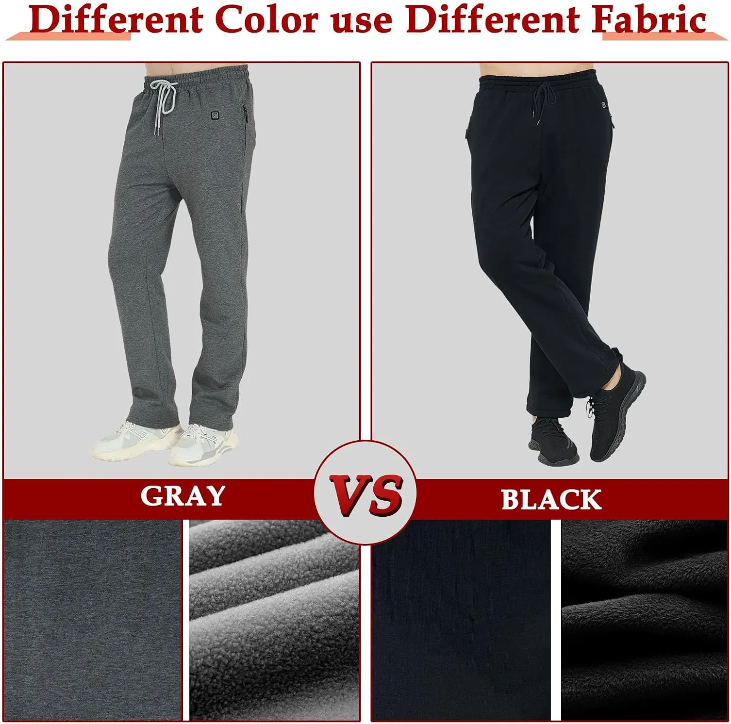 FERNIDA Heated Pants for Men Women, Thick Electric 5V USB 8 Zones Heating Trousers Winter Outdoor Warm (Battery Not Included)