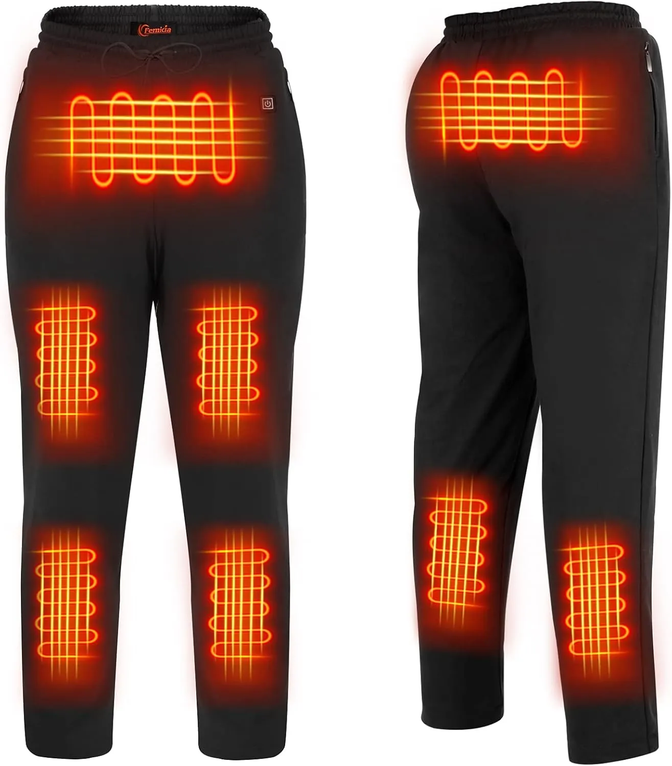 FERNIDA Heated Pants for Men Women, Thick Electric 5V USB 8 Zones Heating Trousers Winter Outdoor Warm (Battery Not Included)