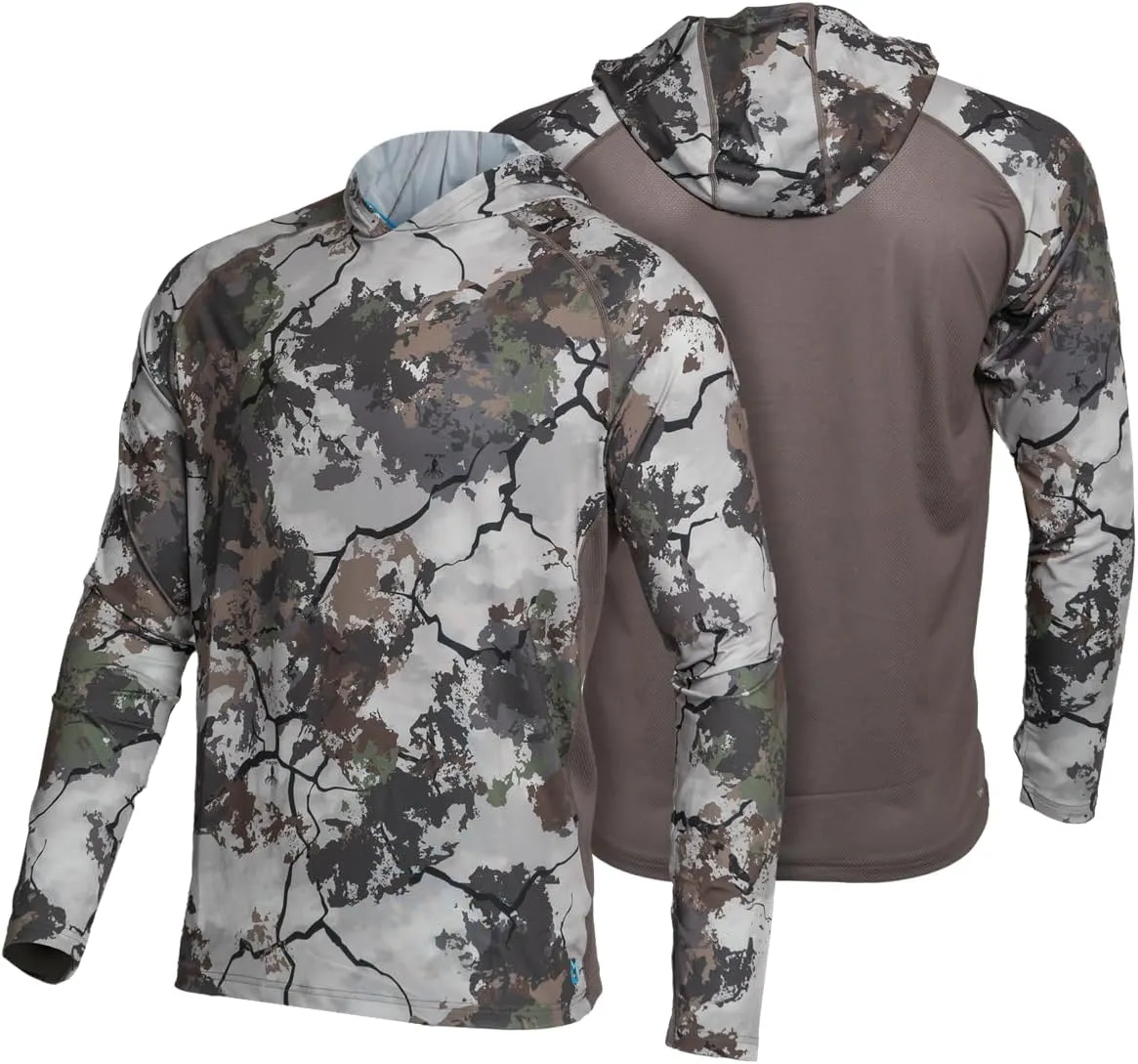 Fieldsheer Men's Cooling Hoodie LT, Long Sleeve Quick Dry Lightweight Hooded Shirt LT