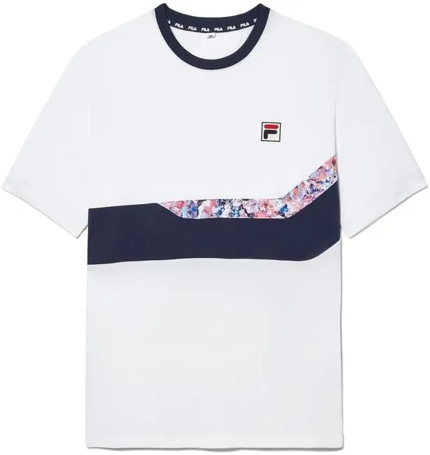 Fila Men's Solar Power SS Speed Crew White/Fila Navy/Splash Power M