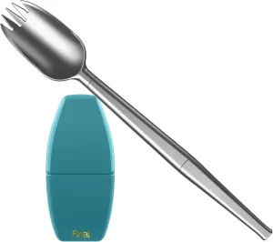 FinalSpork Collapsible, Reusable Metal Spork with Travel Case | Pocket-Sized | Stainless Steel & Platinum Grade Silicone | Eco-Friendly | Assorted Colors