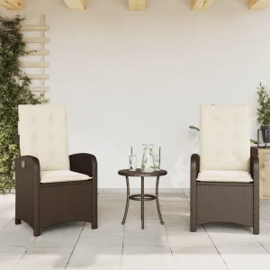 fire Pit Chairs,high Chair,Patio Furniture,Beach Chair,Reclining Patio Chairs 2 pcs with Cushions Brown Poly RattanFor Gardens, patios, Balconies