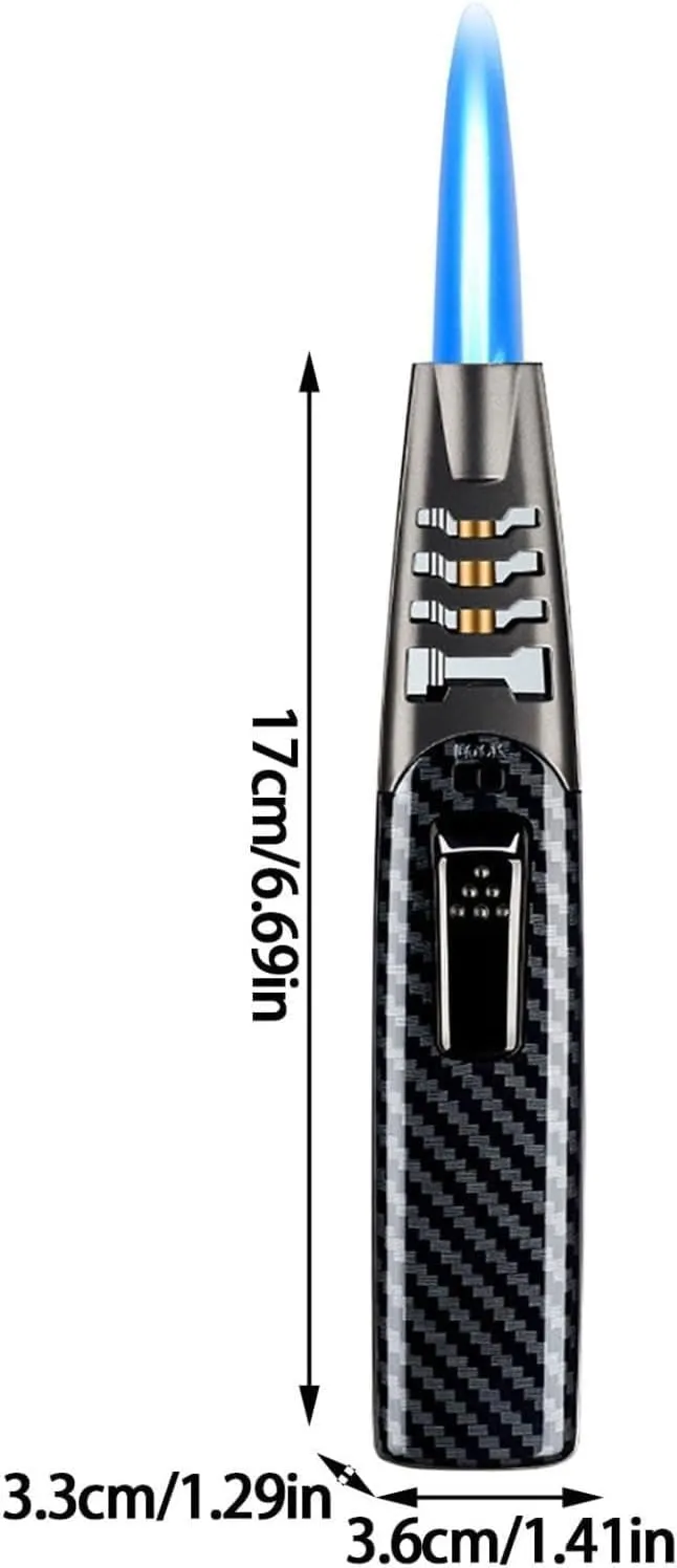 Fireblaze Electric Lighter Fire Blaze Lighter Powerful Adjustable Blue Flame Butane Torch Lighter Waterproof and Windproof Fireblaze Lighter Blaze Flame Lighters(Black)