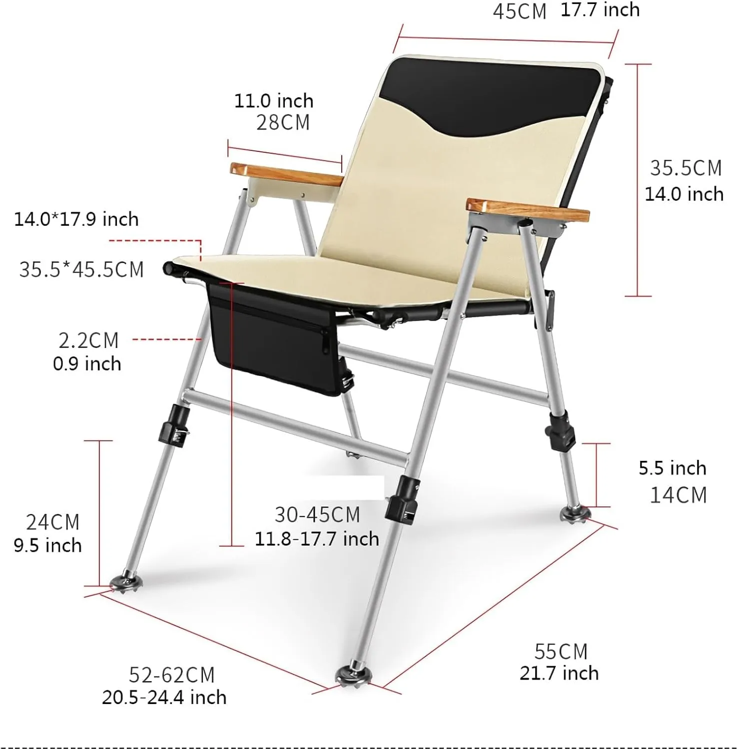 Fishing Chair Folding Recliner Chair Portable Lightweight Reclining Fishing Chair Removable Cushion Camping Chair Camping Chair(B)