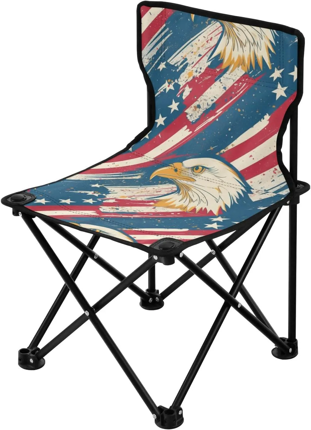 Fishing Hiking Chairs Backpacking Ultralight American Flag Wild Bird Backpack Chairs for Adults Includes Carry Bag