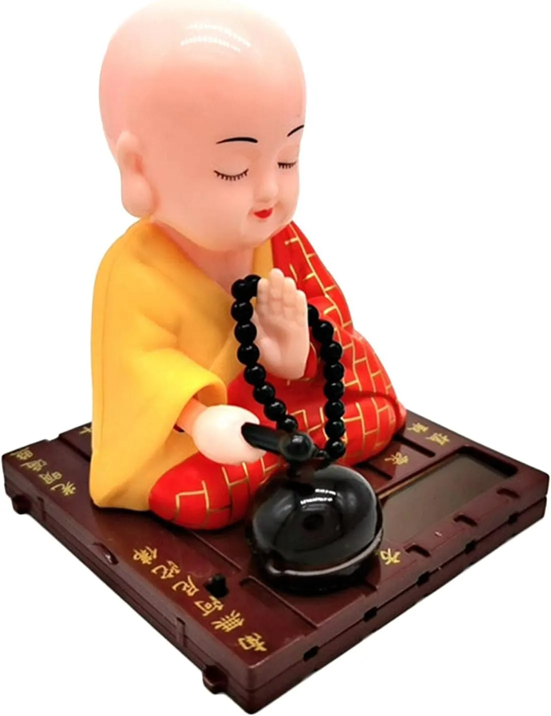 Flameer Solar Dancer Ornament ,Buddhist Monk Solar Pal The President- Dancing Solar - Car Desktop Office, 7x7x9cm/2.75x2.75x3.54inch - Yellow
