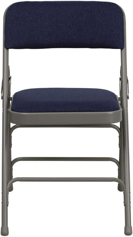 Flash Furniture Hercules Series Sheldon Metal Folding Chairs with Cushioned Seat, Fabric Upholstered Event Chairs, Set of 4, Navy