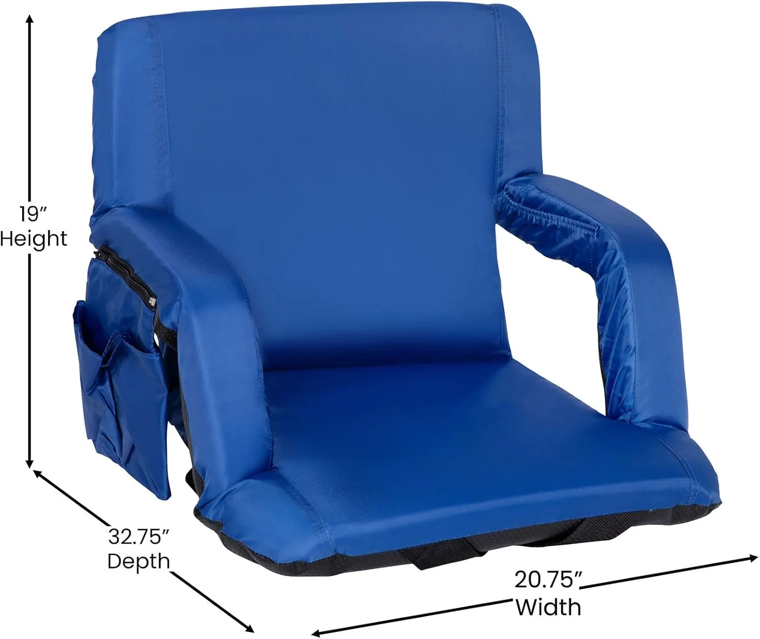 Flash Furniture Malta Portable Stadium Seats for Bleachers or Benches, Padded Stadium Chairs with Backpack Straps and Storage, Pack of 2, 265 lb. Weight Capacity, Blue