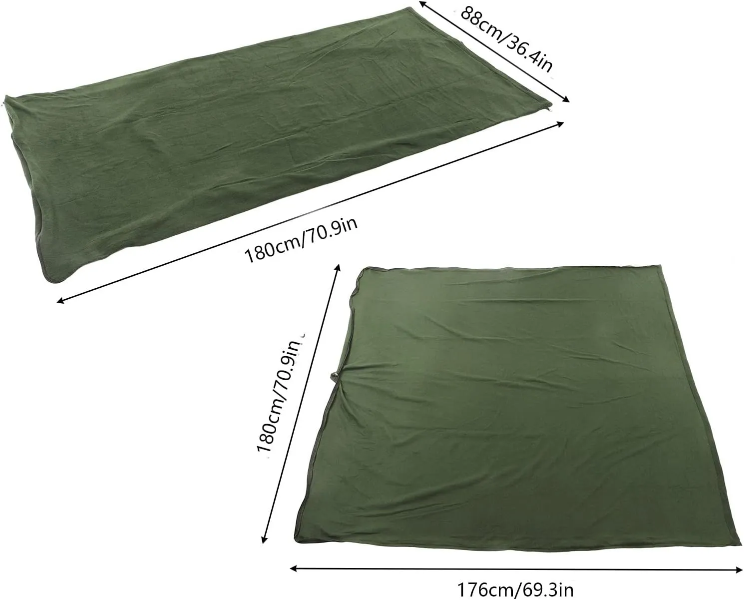 Fleece Sleeping Bag Portable Travel Warm Sleeping Bag for Adults Outdoor Camping Hiking Climbing Fleece Fabric Lightweight Easy to Store Polyester Fiber 180x150cm