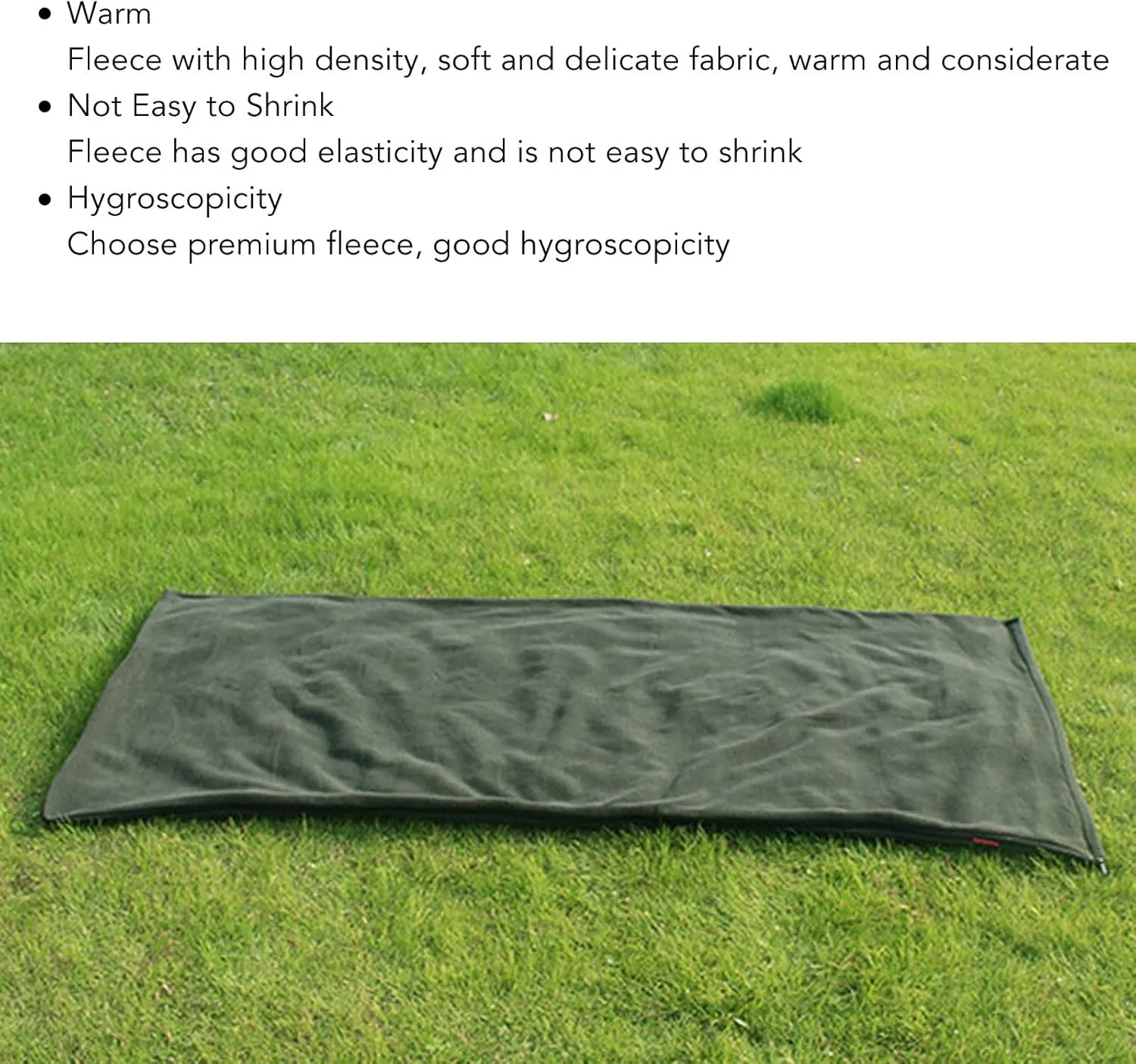 Fleece Sleeping Bag Portable Travel Warm Sleeping Bag for Adults Outdoor Camping Hiking Climbing Fleece Fabric Lightweight Easy to Store Polyester Fiber 180x150cm