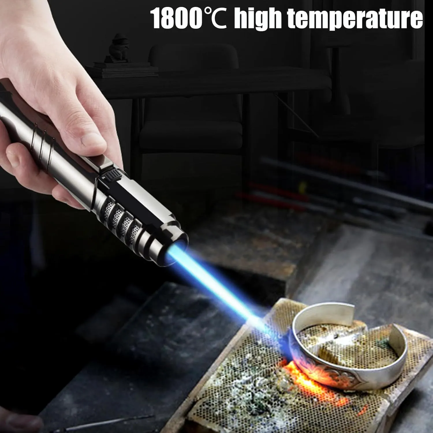 Focus Torch Lighter, Focus Lighter Torch, 2025 New Portable Camping Outdoor Windproof Straight Flame Lighter with Adjustable Flame, for Outdoor BBQ Camping Kitchen Cooking (Red)
