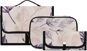 Foldable Hanging Travel Toiletry Organizer Set 3-Piece with Cosmetic Bag & Brush Holder - Cute Skull (7)