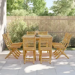 Folding Beach Chairs Heavy Duty Beach chairsFolding Patio Chairs 8 pcs 16.9"x21.3"x34.6" BambooSuitable for Garden Patio Living Room