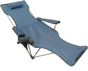 Folding Camping Chair Camping Lounge Chair Portable Reclining Camping Chair Folding Seat with Footrest with Headrest Storage Bag Indoor Outdoor Folding Chair