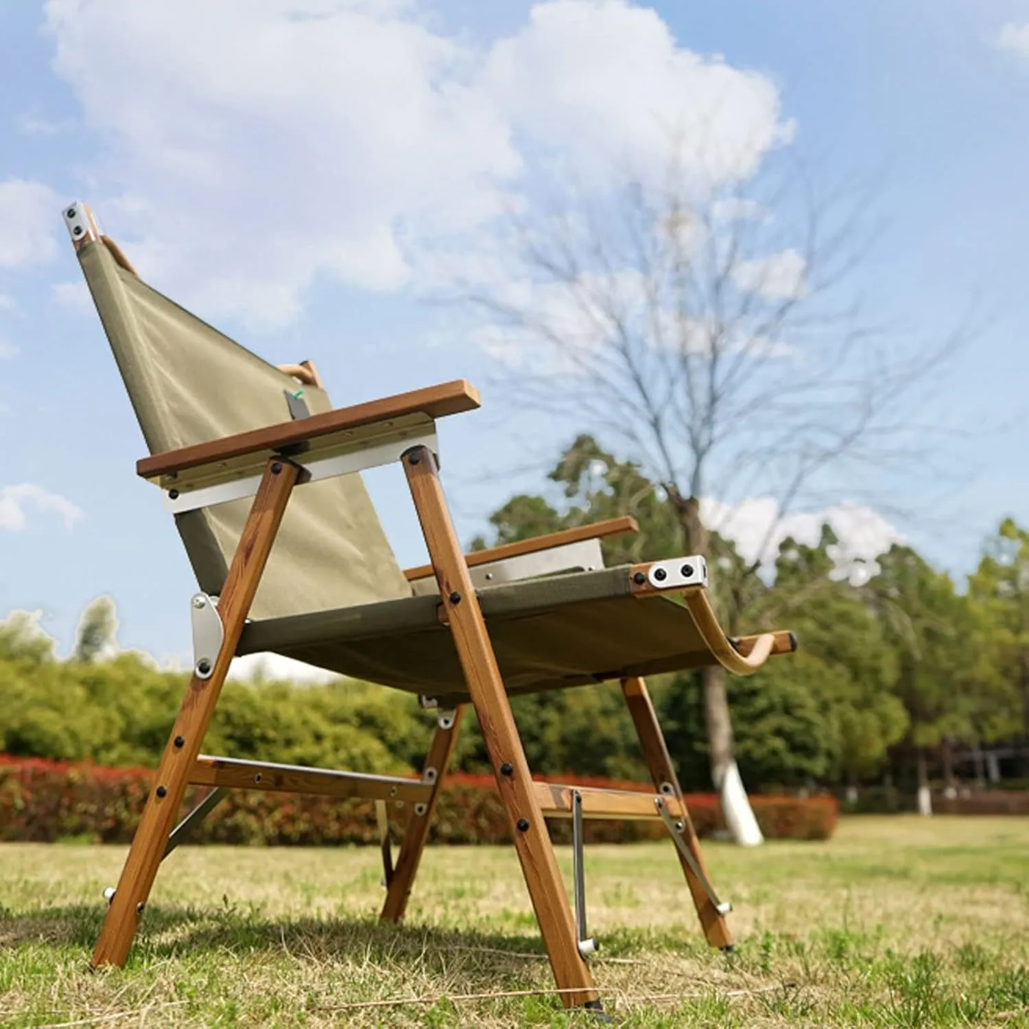 Folding Camping Chair, Portable Folding Chair with Handrail, Ultra Light Lawn Chair, 120KG Load Bearing Heavy Duty Chairs for Sports Patio Garden Beach Fishing
