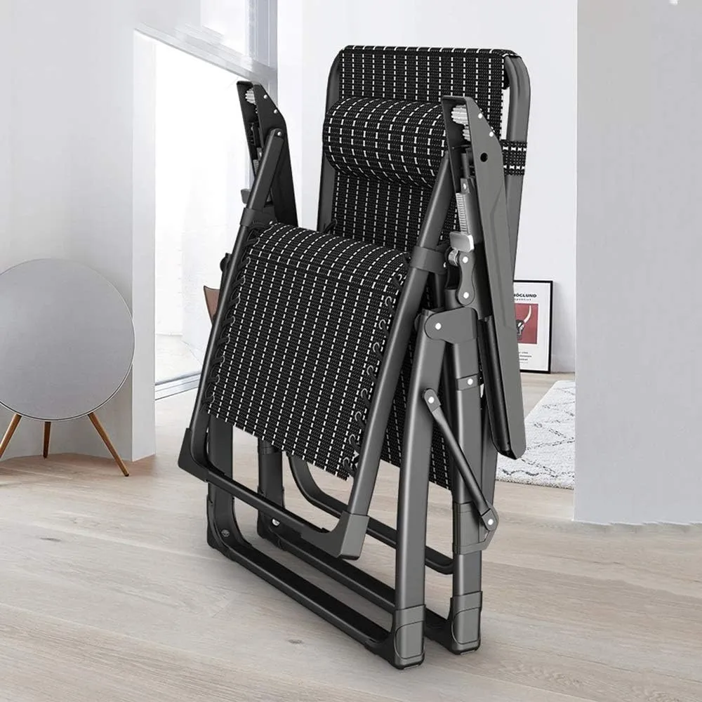 Folding Camping Chair,Deck Chairs,Metal Multi-Purpose Recliner Portable Beach Sun Garden Deck Lounge Chair Indoor Lunch Break