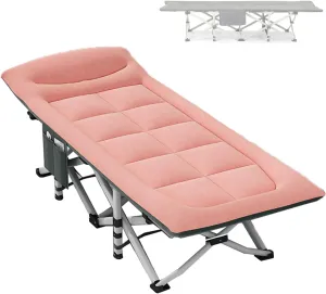 Folding Camping Cot, Portable Folding Camping Cot, Outdoor Patio Folding Lounge Chair, Perfect for Camping, Pool, Beach, Patio,Office,A
