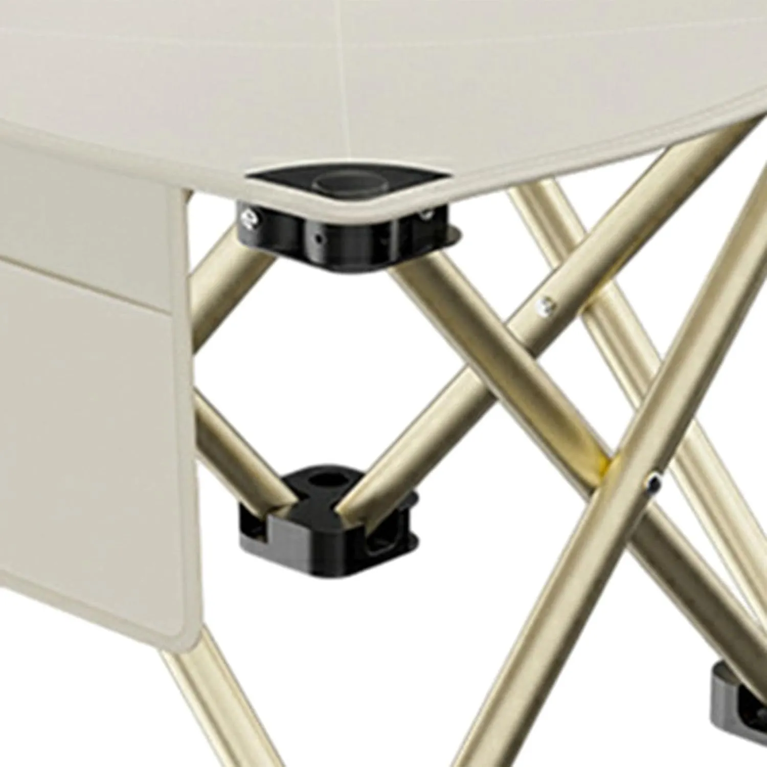 Folding Camping Stool Foot Rest Stool Compact Lightweight with Side Pocket Small Foldable Chair for BBQ Garden Traveling Lawn, White, 28cmx28cmx23cm