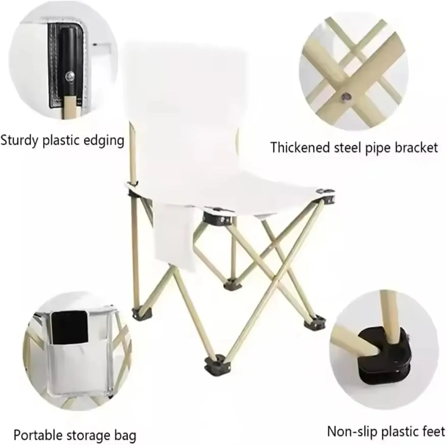 Folding Camping Table and Chairs Set - Steel Frame, Collapsible, Portable with Carry Bag Ideal for Picnics, Campsite, Fishing, Beach, Garden Furniture,Black