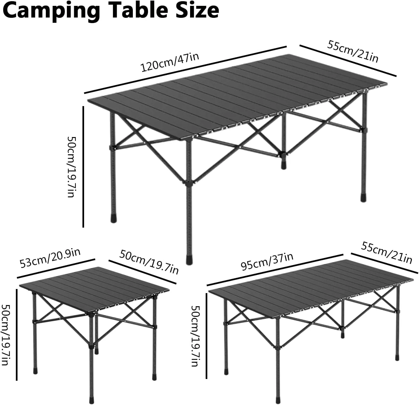 Folding Camping Table with Aluminum Top, Lightweight Portable Table for Picnic, BBQ, Cooking, and Outdoor Activities, Includes Carry Bag Light Yellow 50×53×50cm/19.7×20.9×19.7in