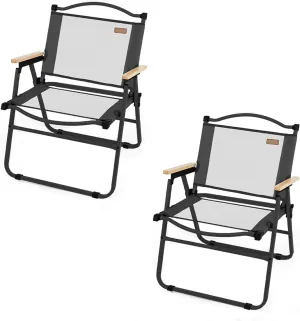 Folding Chair, Camping Chair 1/2/4 Piece Set Portable Mesh Breathable Back Chair Great for Camping Outdoor Use