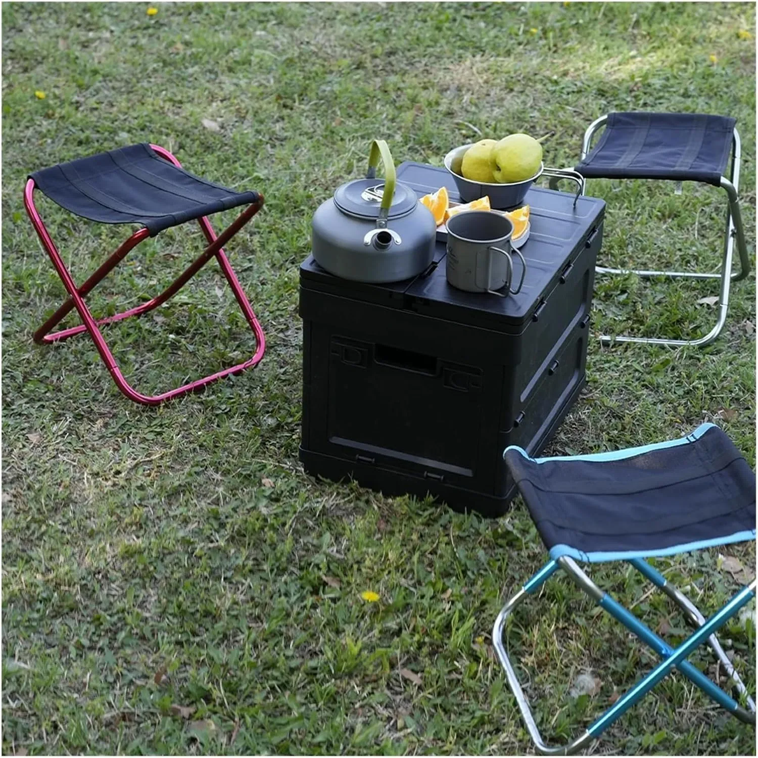 Folding Chair Outdoor Camping Chair Golden Aluminum Alloy Folding Chair with Bag Stool Seat Fishing Camping Practical(Golden)