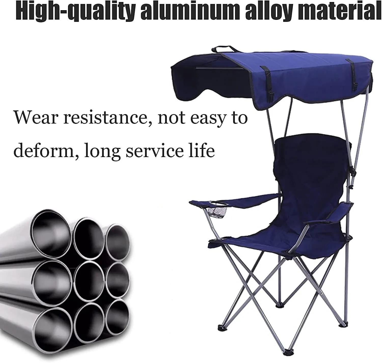 Folding Chairs Camping Chair with Shade Canopy Chair, Folding Recliner, Adjustable Outdoor Beach Lightweight Sunshade Folding Chairs Portable Camping Chair(Green)