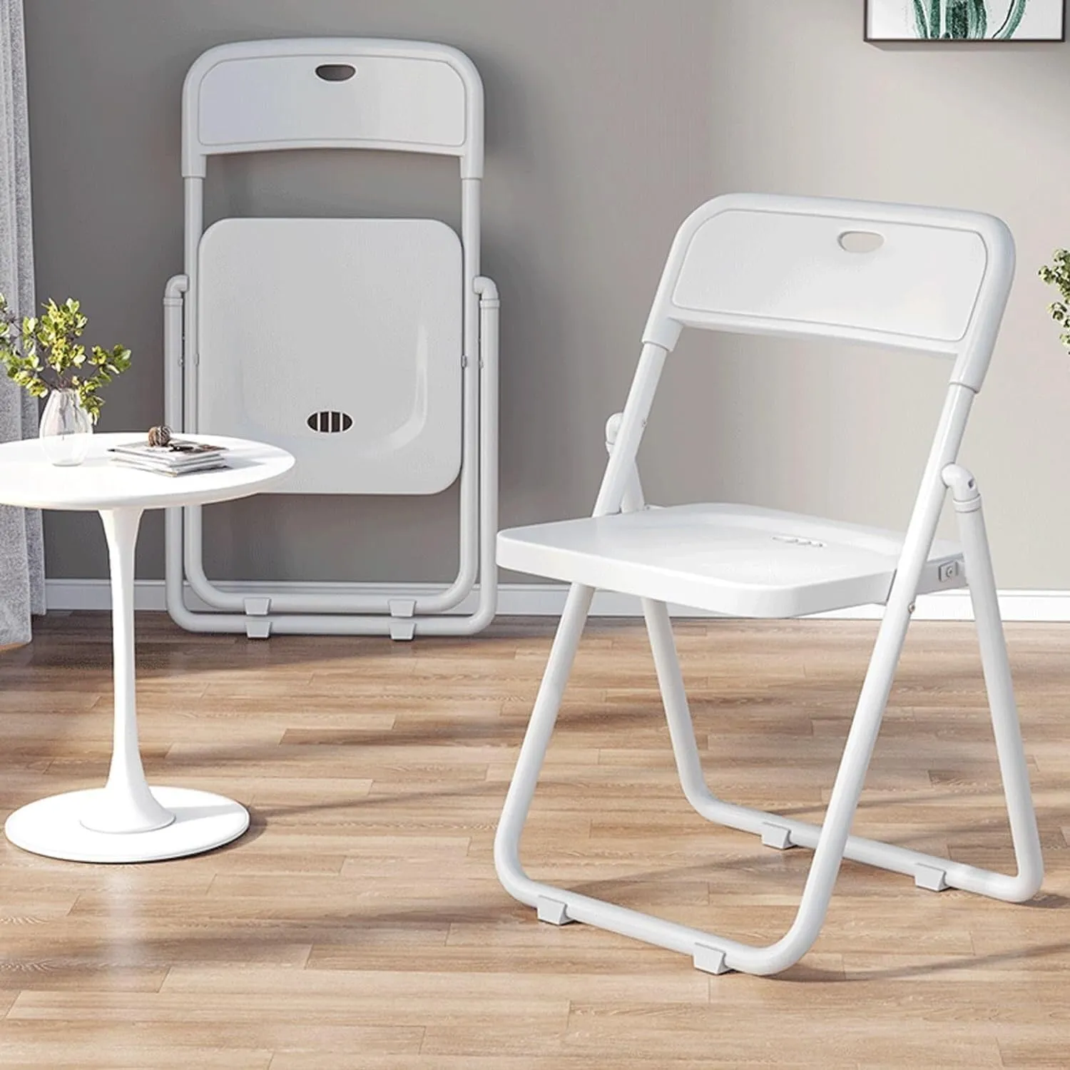 Folding Chairs for Outside, No Assembly Required, Portable Outdoor Beach Events, Office, Weddings, Parties, Picnics, and Dining(Orange)