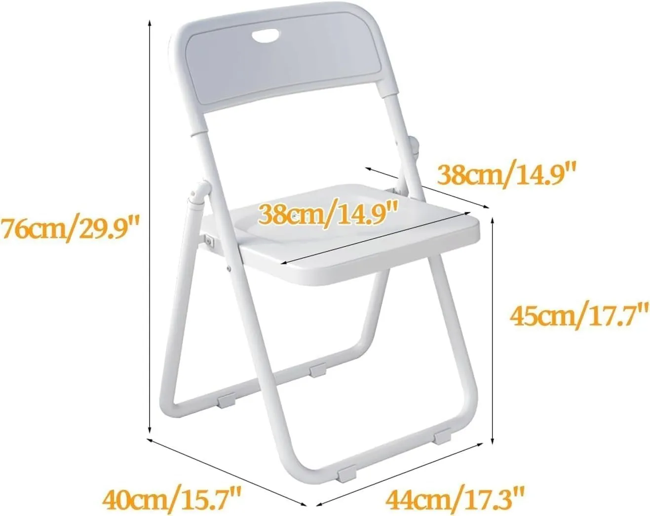 Folding Chairs for Outside, No Assembly Required, Portable Outdoor Beach Events, Office, Weddings, Parties, Picnics, and Dining(Orange)
