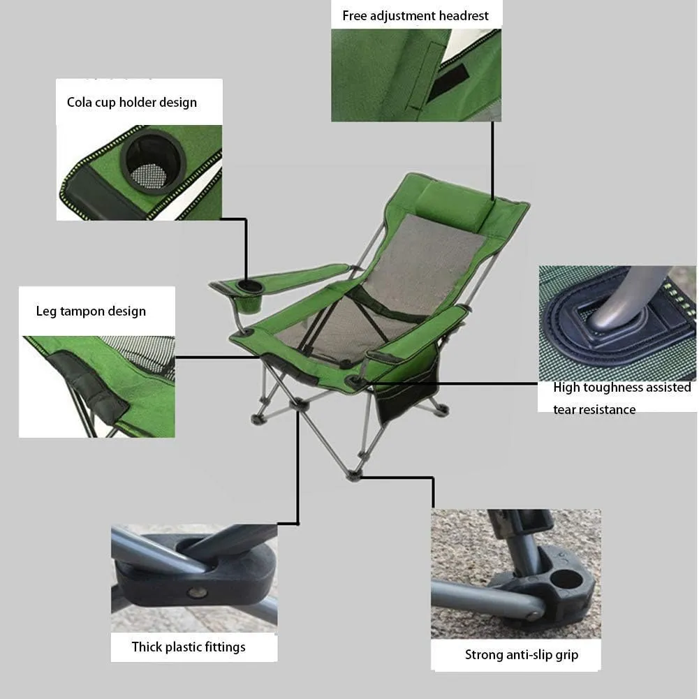 Folding Garden Chair Outdoor Folding Recliner Portable Backrest Leisure Beach Fishing Household Lunch Break Chairs