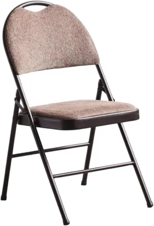 Folding Rest Chair, Foldable Chair Padded Camping Chair with Metal Frame, Computer Desk Chairs Thick Padded Seat for Outdoor and Indoor Home Office(Brown-2)