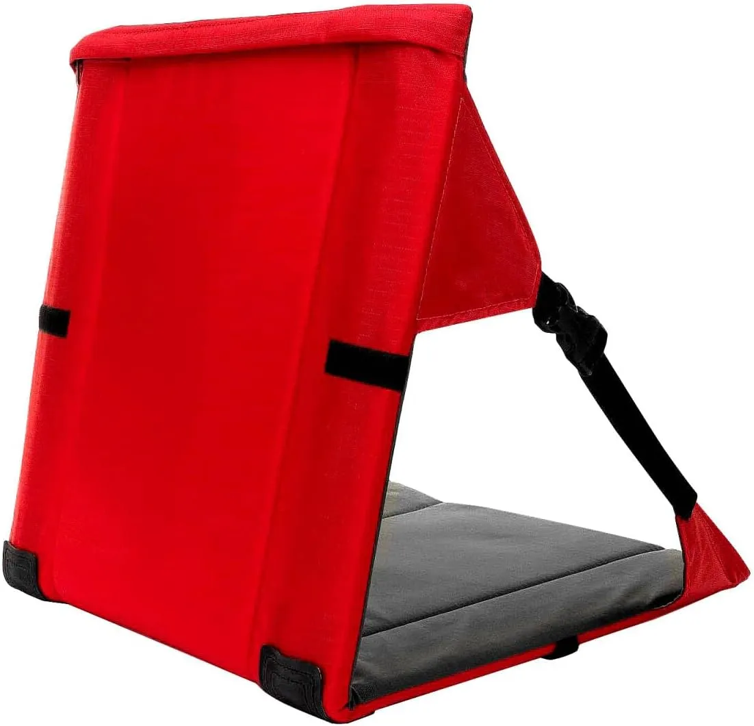 Folding Stadium Seat Cushion with Backrest, Portable Bleacher Pad for Camping, Fishing,15.8'' x 16.5'',Lightweight Chair with Backrest for Outdoor Sports and Concerts