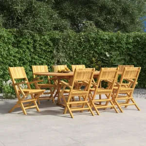 Folding Teak Wood Patio Chairs 8 Pcs Outdoor Furniture Foldable Lounge Chairs for Camping Beach Poolside 21.7x24x35.4 Inch