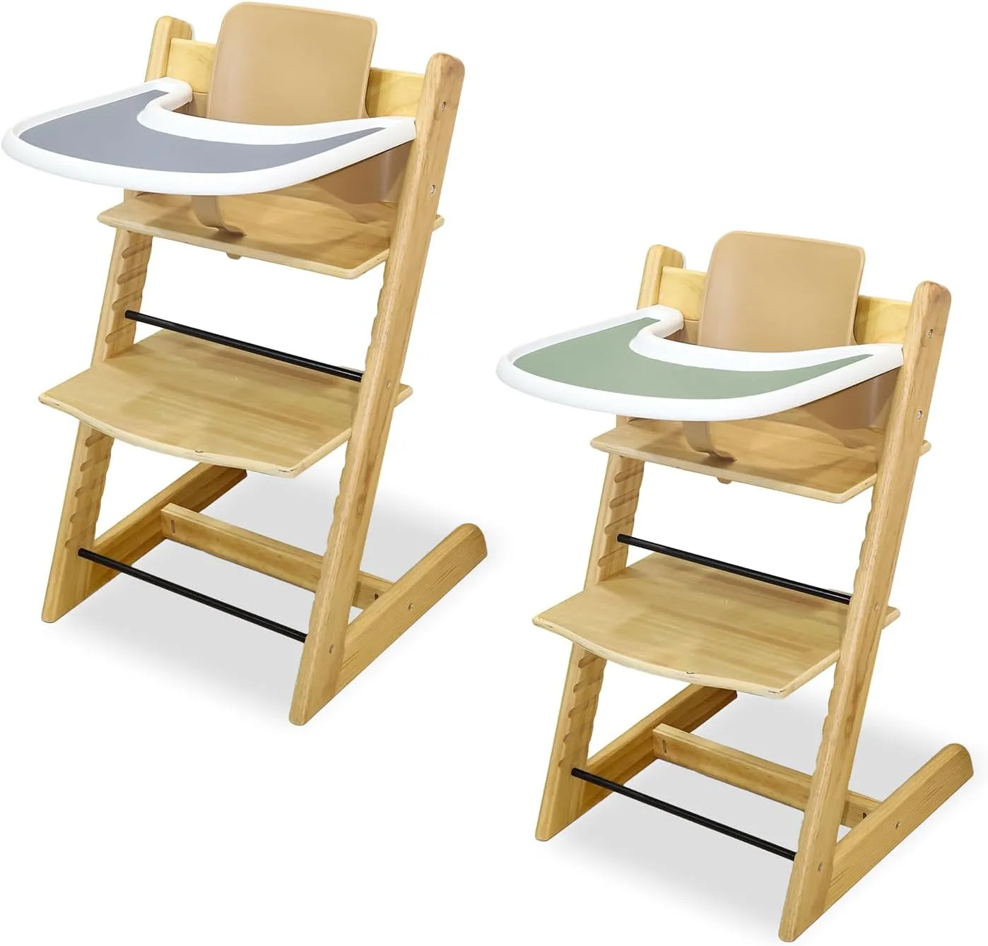 for Tripp Trapp High Chair Cushion, Comfortable for Tripp Trapp High Chair Cushion, with Two High Chair Placemat, for Tripp Trapp Cushion Set Makes It More Comfortable for Baby (Gray Stars)