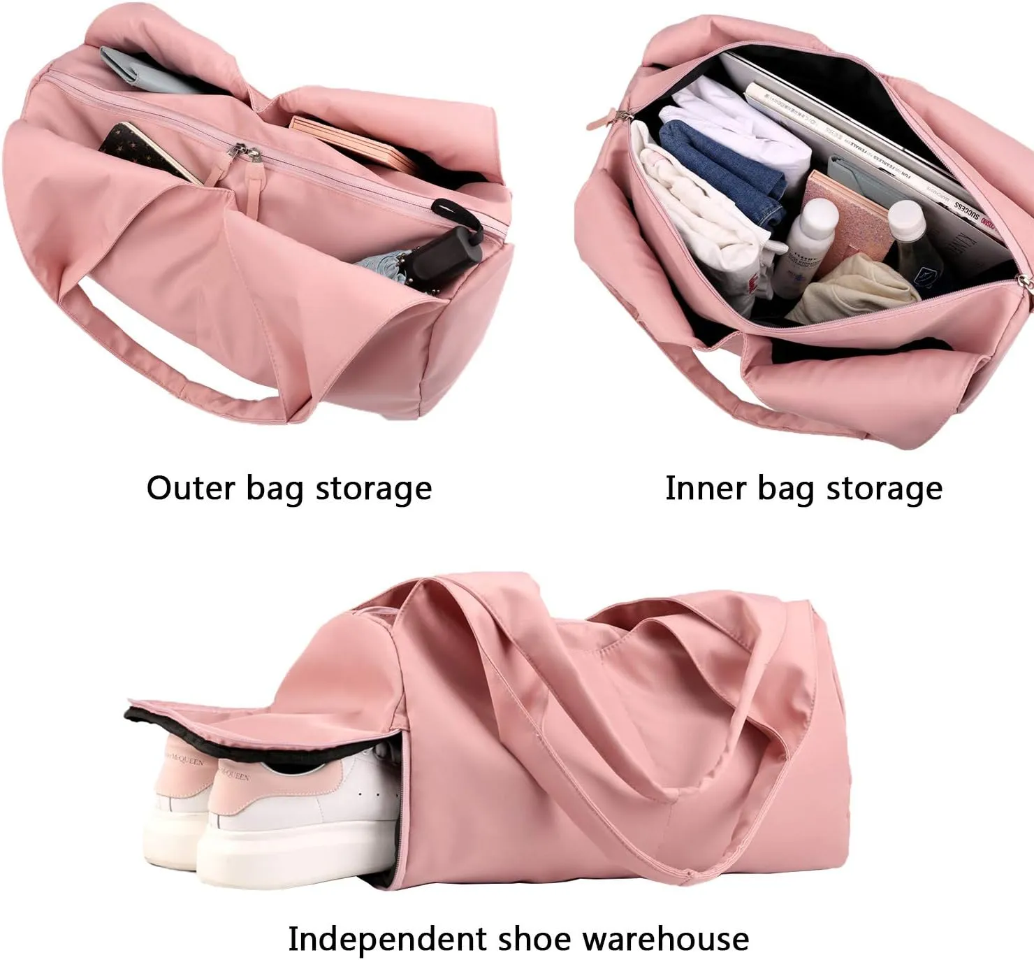 forestfish Yoga Gym Bag for Women with Shoes Compartment & Wet Dry Storage Pockets Lightweight Duffel Bag