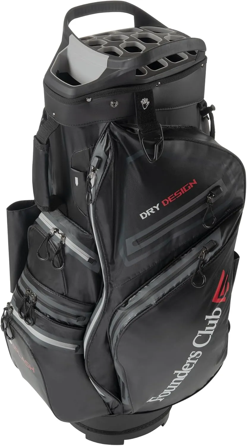 Founders Club Splash Waterproof Golf Cart Bag Ultra Dry for Rainy Days on The Golf Course Light Weight 14 Way Full Length Divider Plus External Putter Tube and Rain Hood
