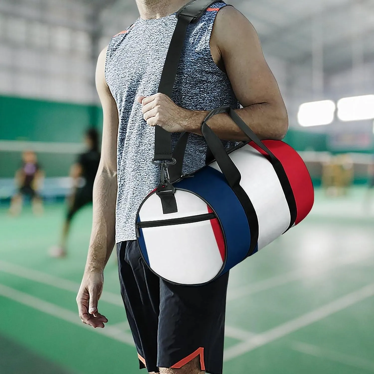 France Flag Waterproof Gym Bag for Travel Dry Wet Separation for Beach Yoga Weekender