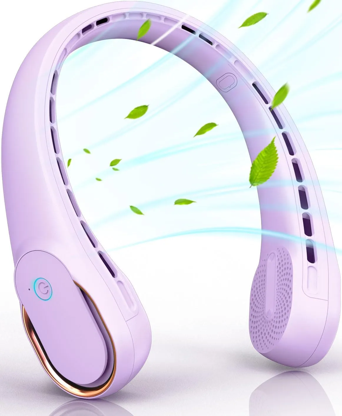 FrSara Neck Fan, Portable Personal Fan Strong Wind, 5200mAh, Air Volume,360° Cooling, No Hair Twisting, Air Volume On 2 Sides, Non-Slip, Quick Charge, Long Use Time, Gift for Women, Men, Birthday