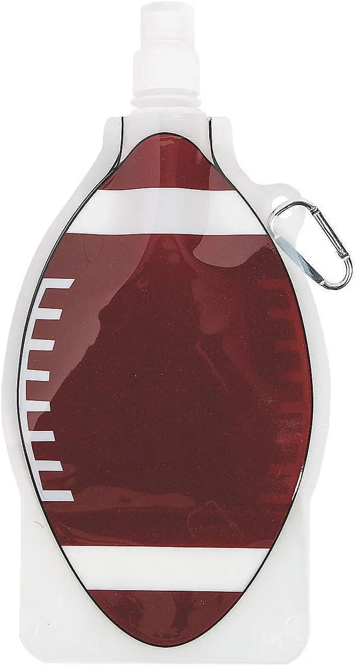 Fun Express Collapsible Football Drink Pouch Set – Fun and Practical Party Supplies for Tailgates Sports Events Game Days and More – Reusable Compact and Perfect for Celebrations – 12 Pieces
