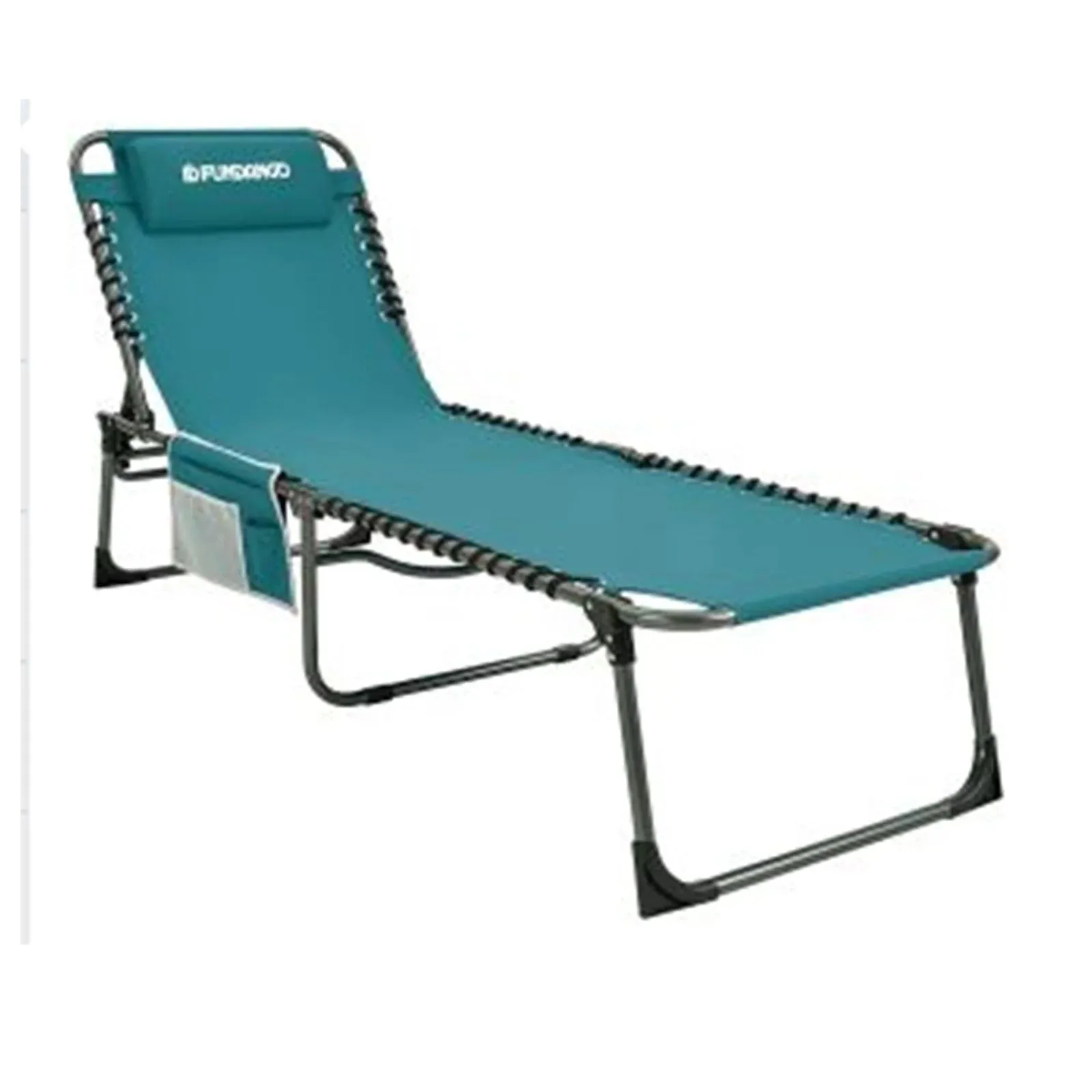 FUNDANGO Outdoor Folding Chaise Lounge Chair with Side Table