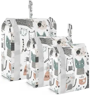 Funny Animals Travel Storage Bag with Lanyard - Portable Lightweight Classified Storage Bag with Zipper, Dust and Waterproof Travel Packing Cube for Suitcase,3 Pieces