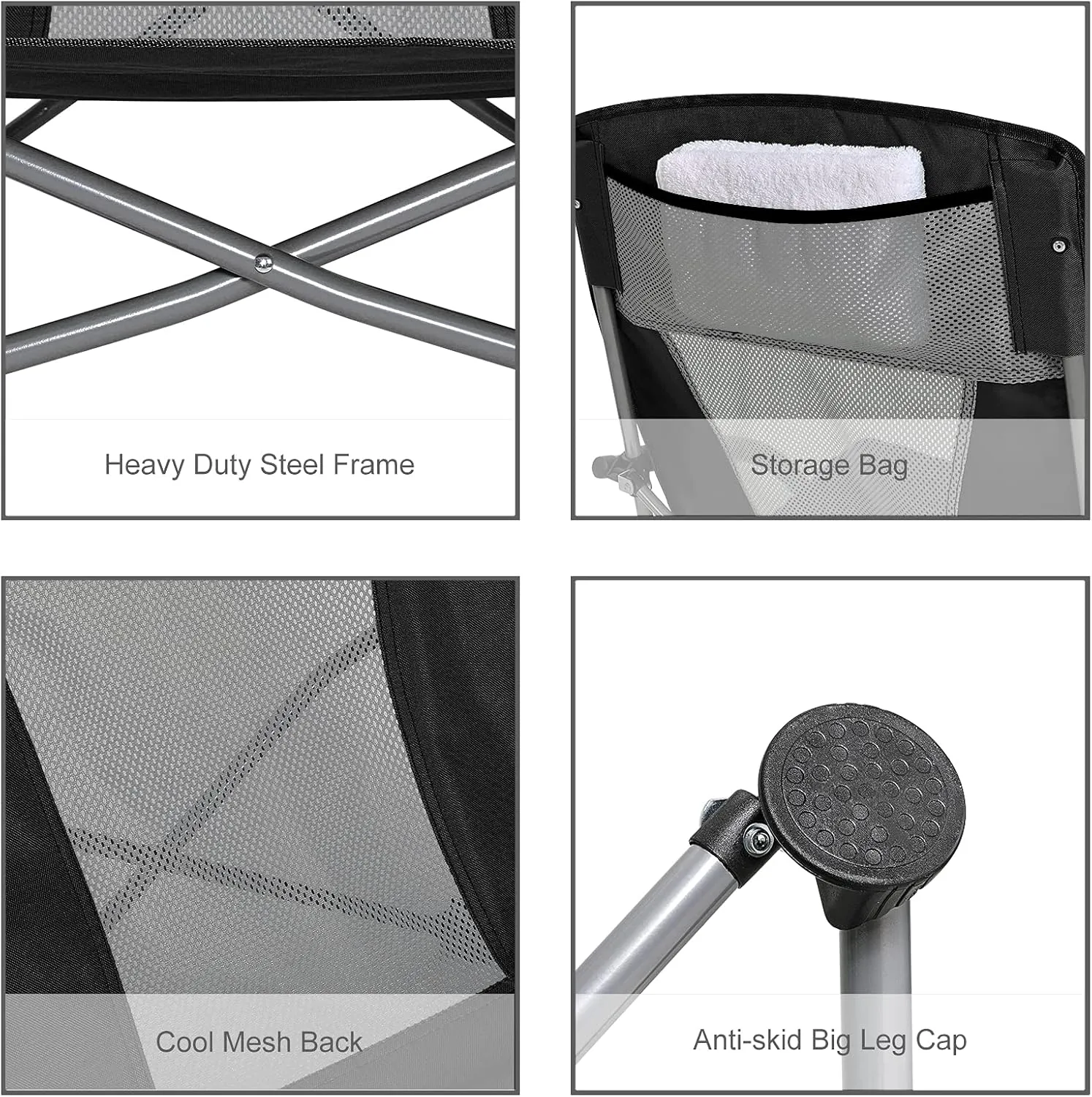 G4Free Beach Chair Folding Portable Beach Backpack Camping Chair for Adults with Mesh Back