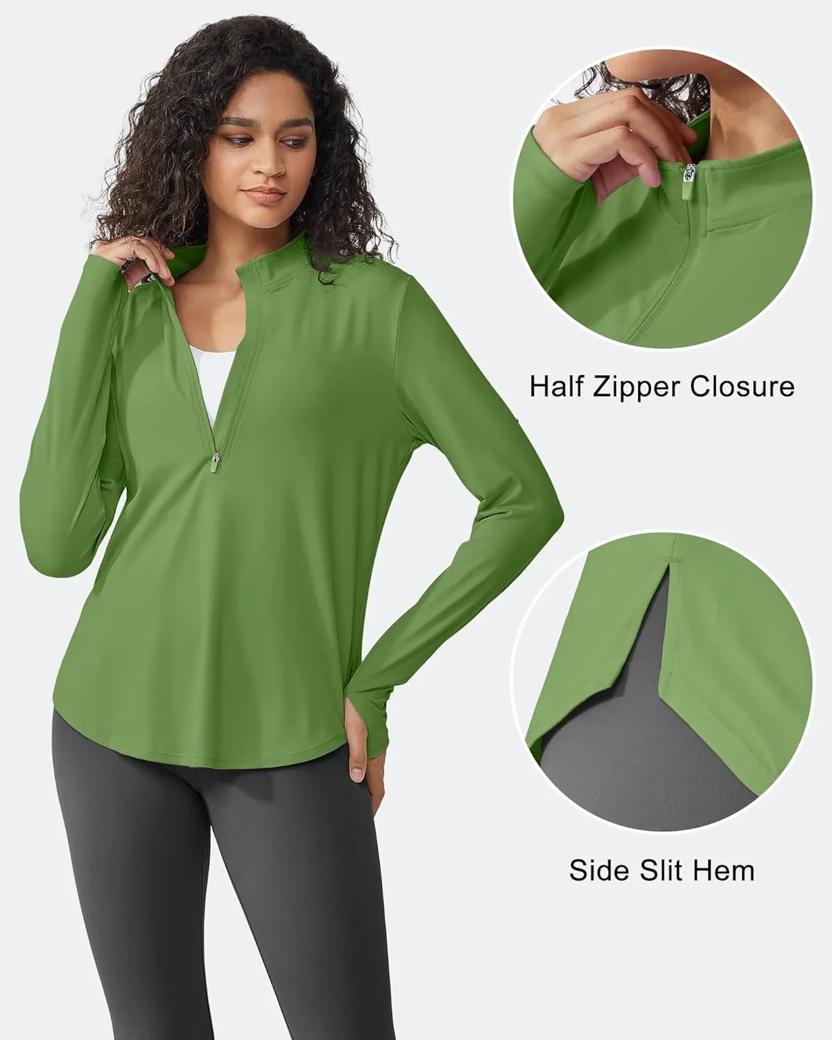 G4Free Womens UPF 50  Sun Shirts Lightweight Quick Dry Long Sleeve Workout Tops Lightweight Running Pullover